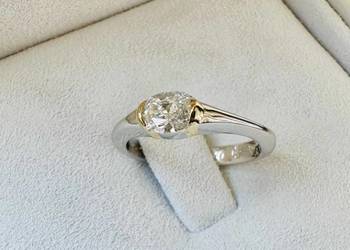 Pierścionek z Platyny i Złota, Diament 0,41 ct Okazja!!!