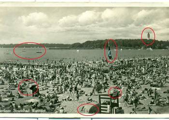 Berliner Strandbad Wannsee Postkarte Photographie Flaga