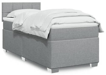 Łóżko kontynentalne z materacem jasnoszare tkanina 80x200 cm WM-3285715
