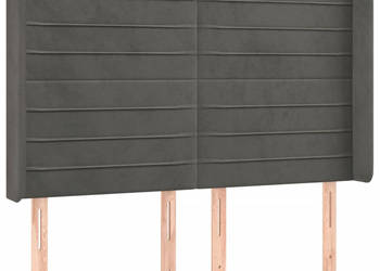 Zagłówek do łóżka z LED ciemnoszary 147x16x118/128cm aksamit WM-3124237