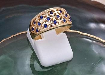 WYPRZEDAŻ !-25%Pierścionek r.13 Złoty pr.585 Obrączkowy z szafiramZ-823 WYPRZEDAŻ !-25%Pierścionek r.13 Złoty pr.585 Obrączkowy z szafiramZ-823