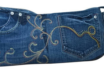 Torebka na ramię codzienna mała, pojemna, jeans, nowa
