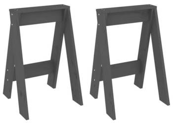 Stołki 2 szt. szare 40x40x60 cm lite drewno sosnowe WM-823666