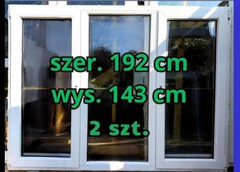 OKNO pcv192x 143, klamki, kotwy, dostawa, okna używane, 2 sztuki