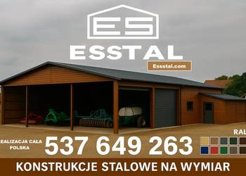 Garaż Blaszany | HALA MAGAZYNOWA | Wiata + Wysoki Wjazd  – ESSTAL-