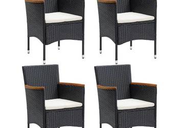 vidaXL Krzesła ogrodowe, 4 szt., polirattan, czarne(SKU:310566)