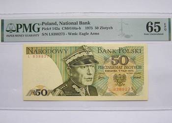 Polska. 50 zł 1975 r. Seria; L. PMG 65 EPQ. L 5. Przepiękny