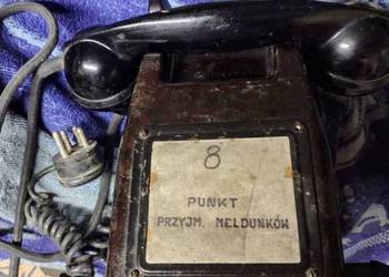 SPRAWNY Telefon ebonitowy RWT MB56B Punkt przyjmowania meldunków PKP korbka