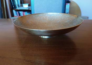 Szala okrągła mosiężna np. na owoce. Lata 70-80 ubiegłego wieku. VINTAGE!