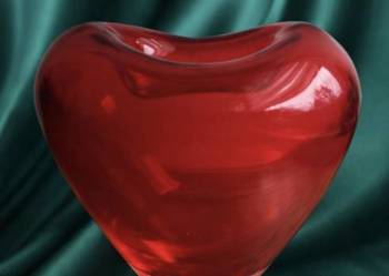 Wazon serce Holmegaard, proj. Per Lutken, Dania, lata 50