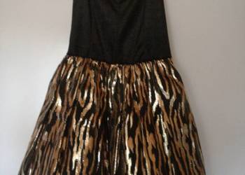 Sukienka imprezowo koktajlowa czarno - złota .