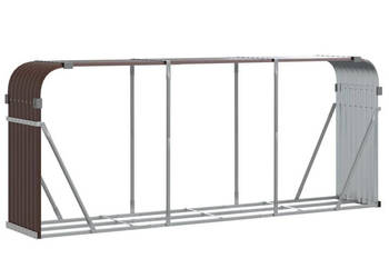 Stojak na drewno brązowy 234x45x100 cm stal galwanizowana WM-364575