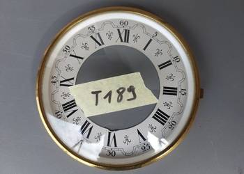 T189 Drzwiczki front ramka tarcza zegara kominkowego 13,1cm szyba wypukła