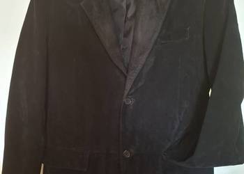 Męska skórzana kurtka  marynarka In Extenso czarna zamsz XL