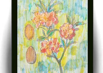 botaniczny obrazek A4, rośliny obrazek 21x30, kwiaty plakat