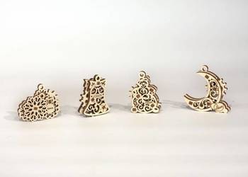 U-Fidgety Gearsmas drewniane puzzle 3D. Zestaw 4 szt. Ugears