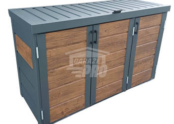 Zabudowa koszy na śmieci wiata obudowa 177x65x110 cm 3x120L GP336