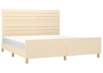 vidaXL Rama łóżka bez materaca, kremowa, 160x200 cm(SKU:3125151_