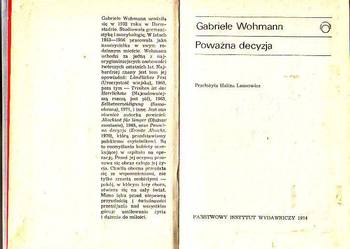 (8802) POWAŻNA DECYZJA – GABRIELE WOHMANN