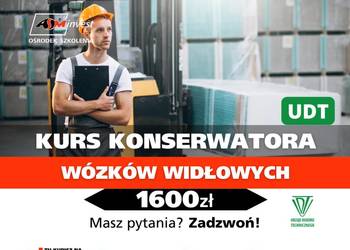 1600zł Kurs konserwator urządzeń UDT - suwnic wózków podestów