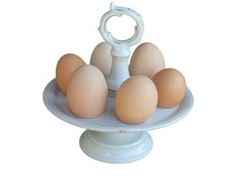 Stary przedwojenny porcelanowy stojak patera do podawania jaj antyk rarytas