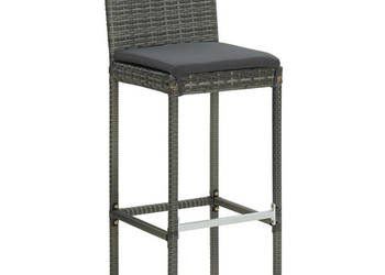 5-cz. zestaw mebli barowych z poduszkami rattan PE szary WM-3064767