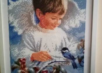 Pamiątka chrztu,komunii - haft diamentowy