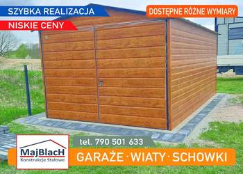 Tani Garaż Blaszany Drewnopodobny Złoty Dąb Garaże Blaszane -Maj-Blach