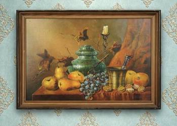 MARTWA NATURA 
OBRAZ W DREWNIANEJ RAMIE