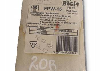 FILTR PALIWA Hyundai Excel Lantra Pony 1.5 i Mitsubishi Precis 1.5 i FPW-15