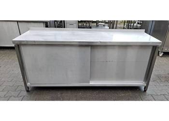 STÓŁ GASTRO Z SZAFKĄ - DRZWI SUWANE - 200/60/85 CM - M.481.