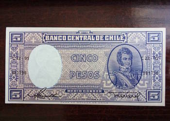 Banknot 5 pesos Chile