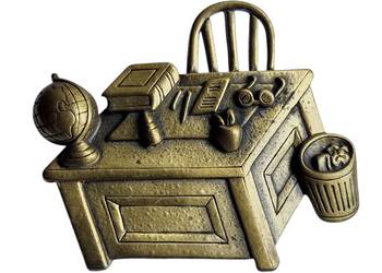 VINTAGE ARTYSTYCZNA BROSZKA JONETTE JEWELERY ART DECO SCHOOL TEACHER DESK VINTAGE ARTYSTYCZNA BROSZKA JONETTE JEWELERY ART DECO SCHOOL TEACHER DESK