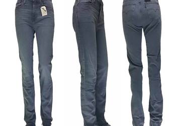 Damskie jeansy Levi's 724 wysoki stan Stretch szare Levis oryg.W28/L34 nowe