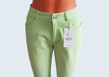 Damskie jasno zielone bawełniane spodnie rybaczki 3/4 Greenpoint 38/M