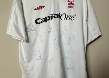 Vintage NOTTINGHAM FOREST + autografy 2003 - 2005 - Umbro - M/L - UNIKAT