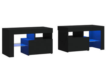 Szafki z oświetleniem LED 2 szt. czarne 70x365x40 cm WM-3152771