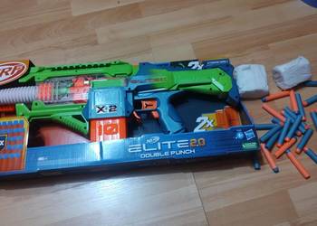 Pistolet Nerf Elite Wyrzutnia Double Punch Blaster 50 strzałek