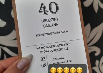 Zaproszenie jednokartkowe urodziny, ślub