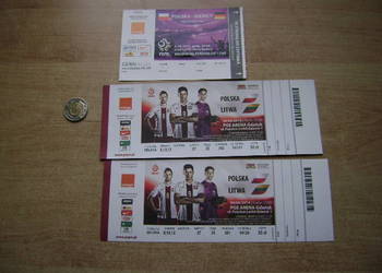 Starocie z PRL - SPORT = Zestaw 3 bilety na mecze Polskiej Kadry Piłki Nożn