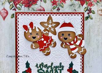 Kartka świąteczna Boże Narodzenie ręcznie robiona z kopertą