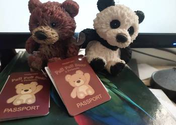 Miś  gniotek Nowy Panda i brązowy - 2 szt