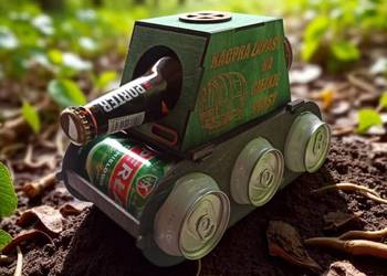 Drewniany Czołg na Piwo z Grawerem - Prezent dla Taty, Chłopaka, Wujka