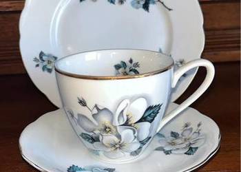 Filiżanka z talerzykiem. Syg. MZ Czechoslovakia.  Złocone na krawędziach.