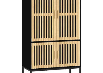 Wysoka szafka czarna 70x35x125 cm materiał drewnopochodny WM-352140