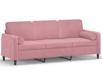 3-osobowa sofa z poduszkami różowa 180 cm aksamit WM-3200894