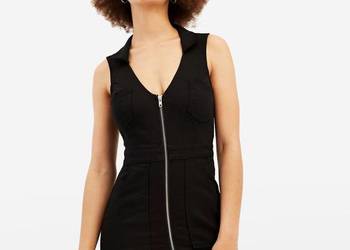 Czarna sukienka kieszenie Tally Weijl xs 34 zamek zip