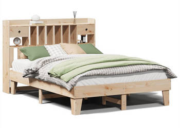 Rama łóżka bez materaca lite drewno sosnowe 140x190 cm WM-3308855
