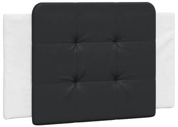 Poduszka na wezgłowie czarno-biała 80 cm sztuczna skóra WM-374835