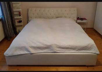 Łóżko 220x200 ekoskóra drewniany stelaż